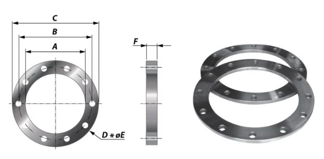 Three precision metal flange components